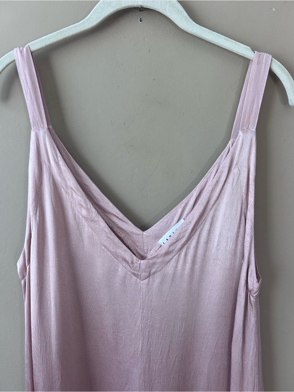 LACAUSA Santi Jumpsuit Romper Dusty Rose Satin Wide Leg Size XS - Picture 6 of 14